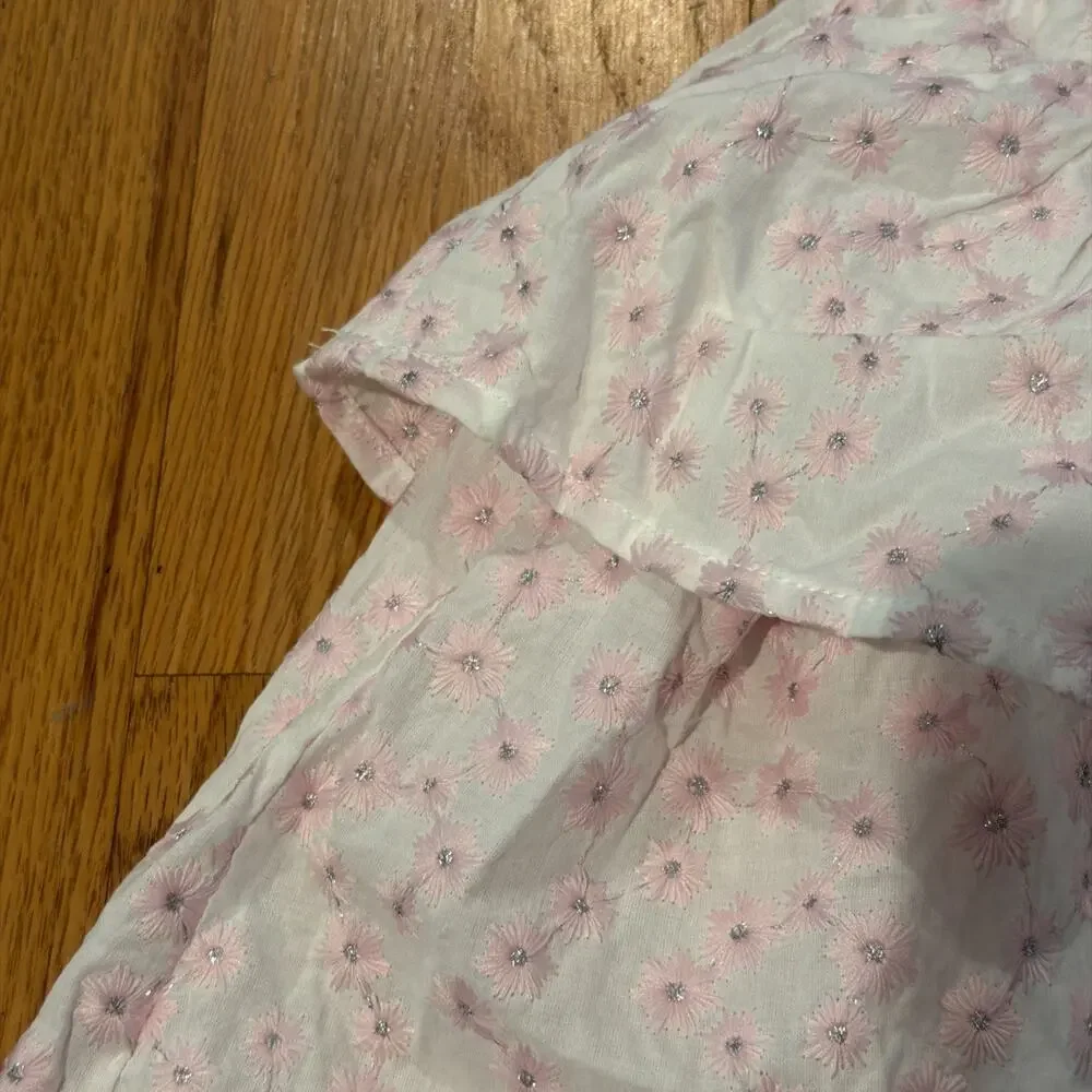 GB Girls Size 10 Dress Lot of 2 Pink White Ditsy Floral Fit & Flare Summer Party
